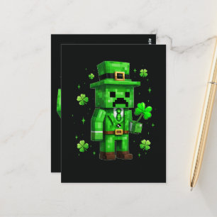 Glücklicher Leprechaun Lustiges St. Patrick's Day Postkarte