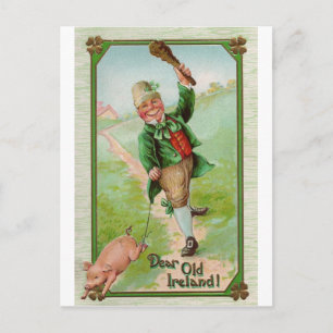 Glücklicher Leprechaun Postkarte