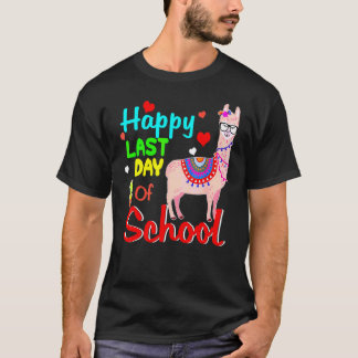 Glücklicher letzter Schultag  Lama Schüler und Leh T-Shirt