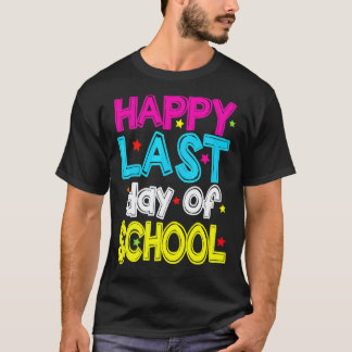 Glücklicher letzter Schultag Lehrer Schüler Abschl T-Shirt