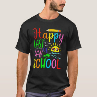 Glücklicher letzter Schultag  Schüler und Lehrer   T-Shirt