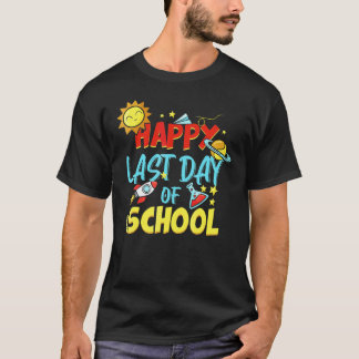 Glücklicher letzter Schultag  Schüler und Lehrer   T-Shirt
