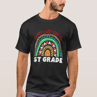 Glücklicher letzter Tag der 1. Klasse Regenbogen-L T-Shirt