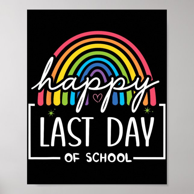 Glücklicher letzter Tag der Lehrerin Kinder Abschl Poster (Vorne)