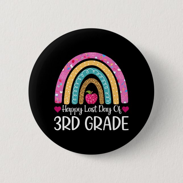 Glücklicher letzter Tag des 3. Schullehrers Leopar Button (Vorderseite)