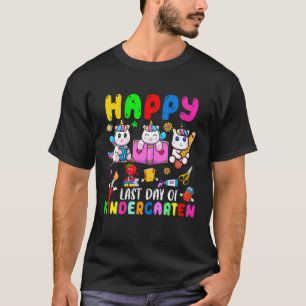 Glücklicher letzter Tag Kindergartenlehrer Kinder T-Shirt