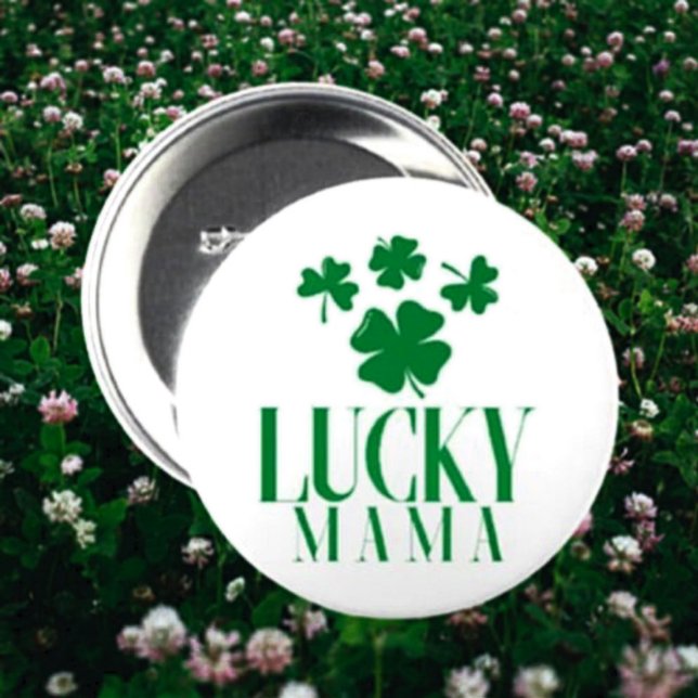 Glücklicher Mama Kleeblatt Button - Fun St. Patric (Von Creator hochgeladen)