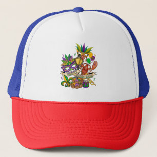 Glücklicher Mardi Gras Trucker Hut Truckerkappe