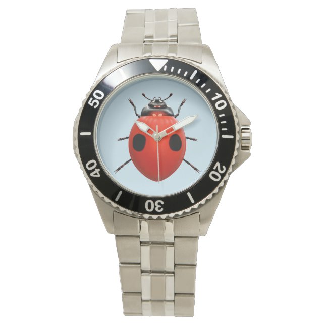 Glücklicher Marienkäfer Armbanduhr (Vorderseite)