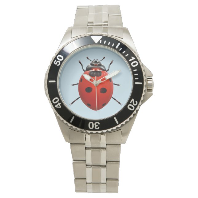 Glücklicher Marienkäfer Armbanduhr (Vorderseite)