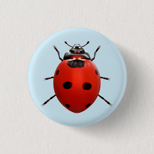 Glücklicher Marienkäfer Button (Vorderseite)