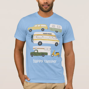 GLÜCKLICHER MENSCH? Vintage Campingsanhänger T-Shirt