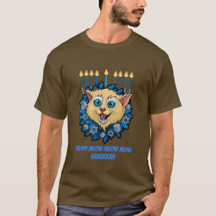 Glücklicher Meow Chanukka T-Shirt
