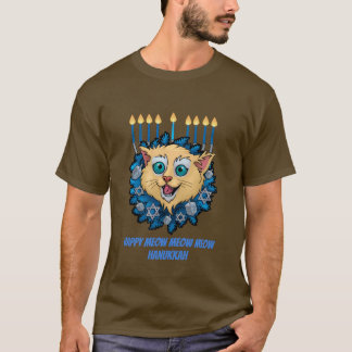 Glücklicher Meow Chanukka T-Shirt