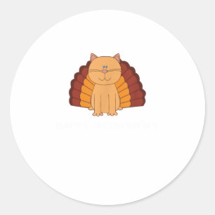 GLÜCKLICHER MEOW GEGEBEN Funny Turkey Cat Runder Aufkleber