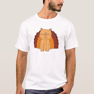 GLÜCKLICHER MEOW GEGEBEN Funny Turkey Cat T-Shirt