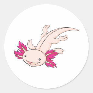 Glücklicher mexikanischer Axolotl Runder Aufkleber