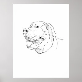 Glücklicher minimalistischer Labrador Retriever Ti Poster