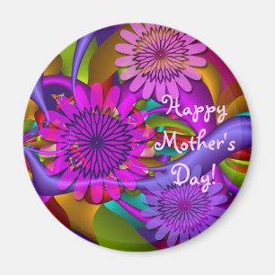 Glücklicher mit Blumenmagnet der Mutter Tages Magnet