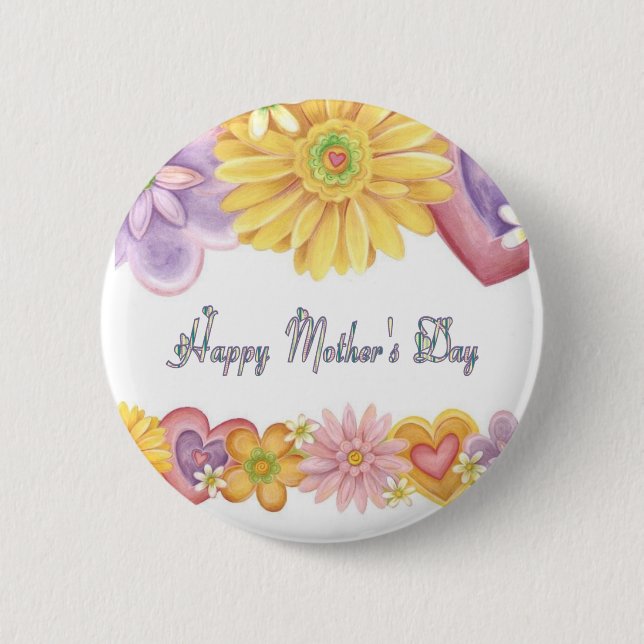 Glücklicher Mutter-Tag Button (Vorderseite)