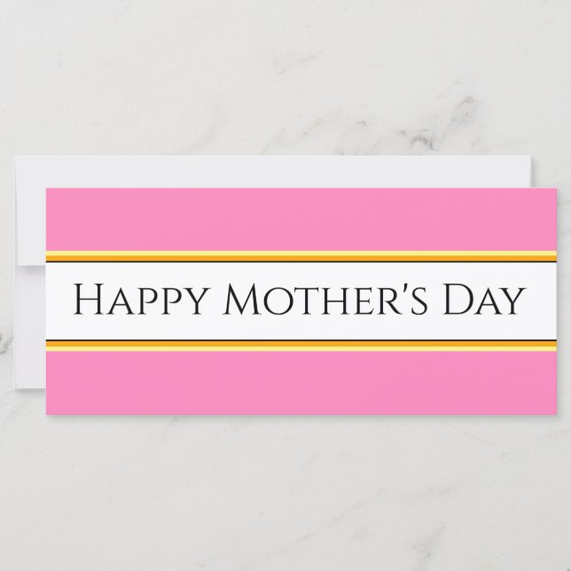 GLÜCKLICHER MUTTER TAG Hübsch rosa Streifen (Vorderseite)