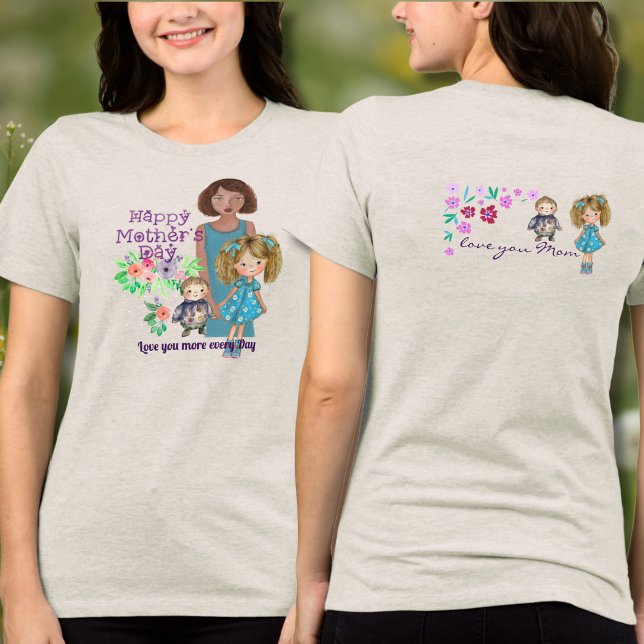 GLÜCKLICHER MUTTER-TAG & Kinder Tri-Blend Shirt (HAPPY MOTHER'S DAY & kids Tri-Blend Shirt)