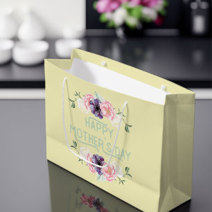 Glücklicher Mutter-Tag - Rosa u. Cassis Große Geschenktüte