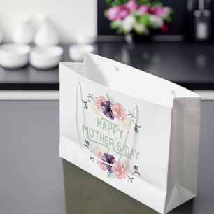 Glücklicher Mutter-Tag - Rosa u. Cassis Große Geschenktüte