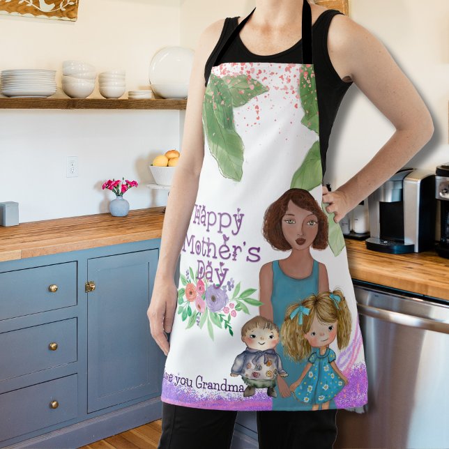 GLÜCKLICHER MUTTER-TAG von Kindern Schürze (HAPPY MOTHER'S DAY from kids Apron)