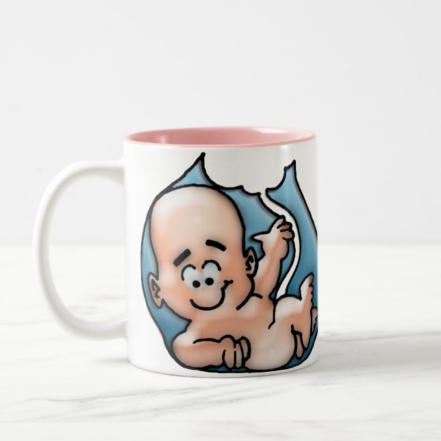 Glücklicher Mutter-Tag Zweifarbige Tasse (Links)