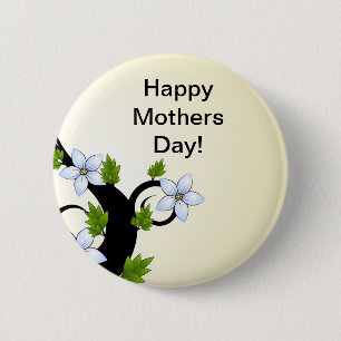 Glücklicher Mutter-Tagesknopf Button