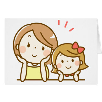 Glücklicher Mutter-und Tochter-Cartoon niedlich