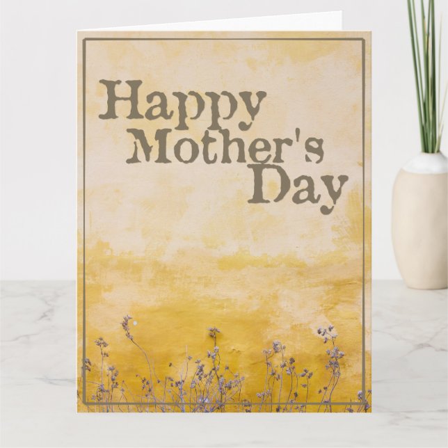 Glücklicher Muttertag auf der Vintagen Blume Wiese Karte (Vorderseite)