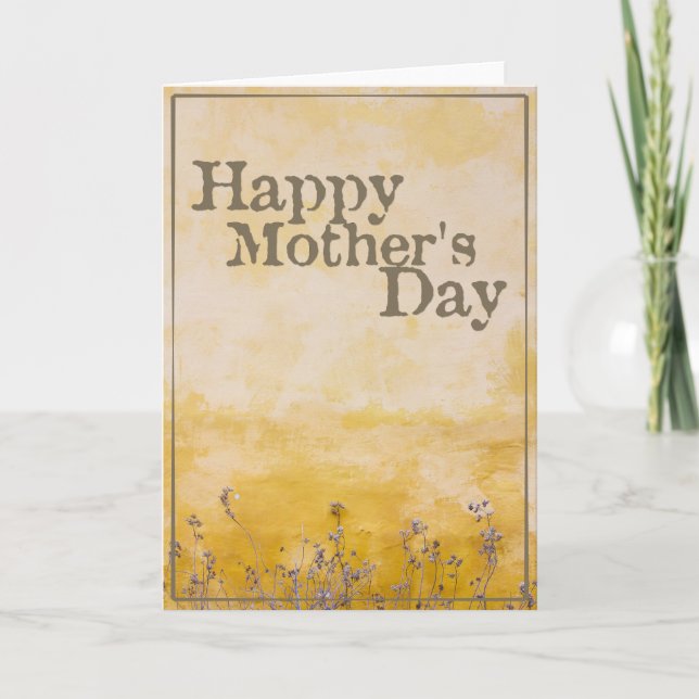 Glücklicher Muttertag auf der Vintagen Blume Wiese Karte (Vorderseite)