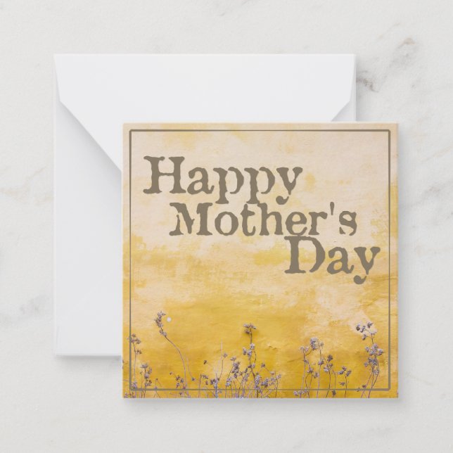 Glücklicher Muttertag auf der Vintagen Blume Wiese Mitteilungskarte (Vorderseite)