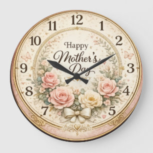 Glücklicher Muttertag Florale Dekorative Wanduhr