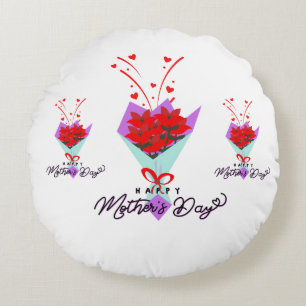 GLÜCKLICHER MUTTERTAG GESCHENK RUNDES KISSEN