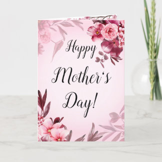 Glücklicher Muttertag Geschenkkarte Floral Rosa Ro Feiertagskarte