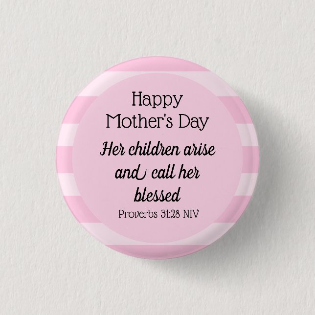 Glücklicher Muttertag Gesegnetes Bibelverse Christ Button (Vorderseite)