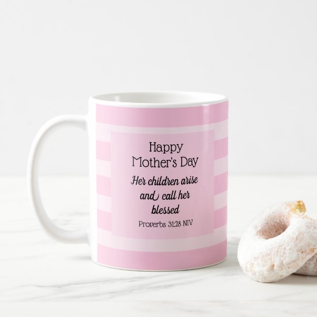 Glücklicher Muttertag Gesegnetes Bibelverse Christ Kaffeetasse (Mit Donut)