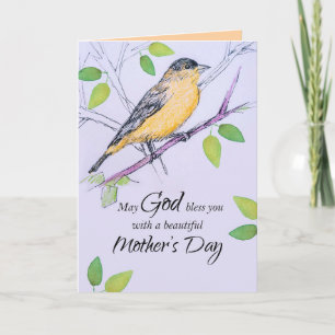 Glücklicher Muttertag Gott segne Sie Goldfinch Bir Karte