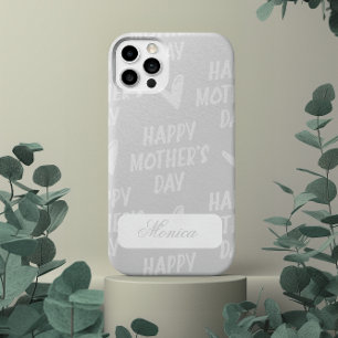 Glücklicher Muttertag im grauen individuelle Name Case-Mate iPhone Hülle