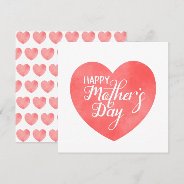 Glücklicher Muttertag im rosa Herz, Mama-Liebe (Vorne/Hinten)