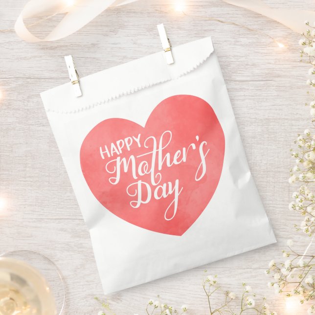Glücklicher Muttertag im rosa Herz, Mama-Liebe Geschenktütchen (Ausgeschnitten)
