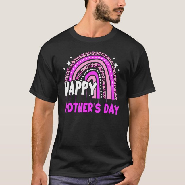 Glücklicher Muttertag Leopard Boho Rainbow 2 T-Shirt (Vorderseite)