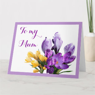 Glücklicher Muttertag lila gelber Crocus floraler Karte