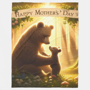 Glücklicher Muttertag, Mama-Bär Fleecedecke