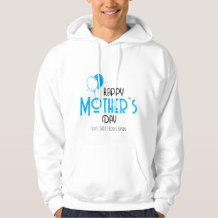 Glücklicher Muttertag mit blauen Balloons & Namen Hoodie