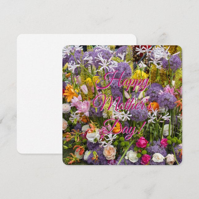 Glücklicher Muttertag mit Blume Ankündigung (Vorne/Hinten)