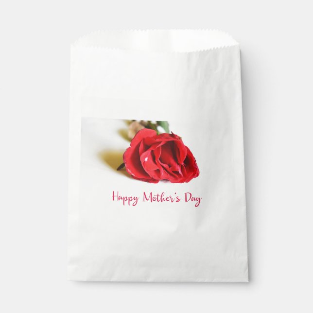 Glücklicher Muttertag mit einer Single-Rote Rose Geschenktütchen (Vorderseite)